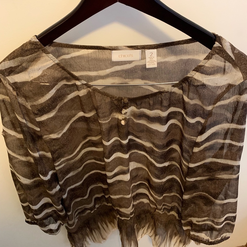 Chico’s woman’s size 2 brown blouse